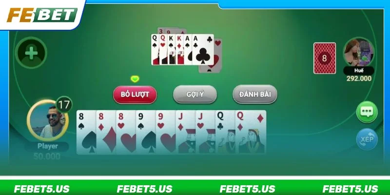 Cá cược với Tiến lên FEBET là trò chơi bài lá có lối cược đơn giản